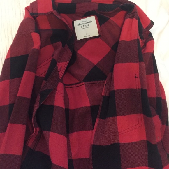 A & F red and black Flannel size S