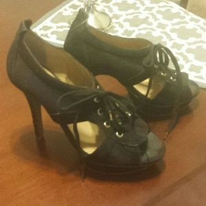 MNG Black Lace up Heels