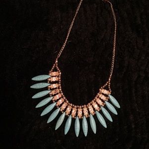 Beautiful Gold and Turquoise Stone Necklace.
