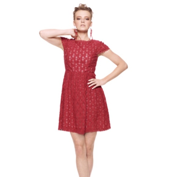 Red Kensie Fit and Flare Dress - Picture 4 of 4
