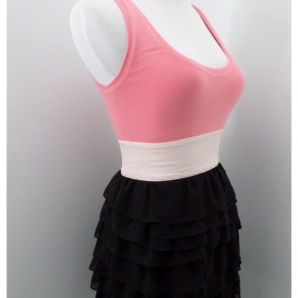 Color block Tank Ruffled Tiered Bottom Dress - Picture 4 of 4