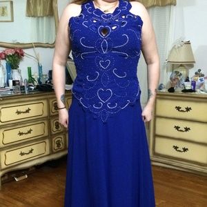 Handmade Royal Blue Evening Gown