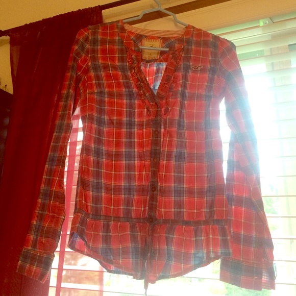 Hollister cinch tie button up flannel