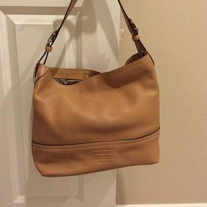 Tan leather coach bag