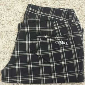 Black and white plaid shorts