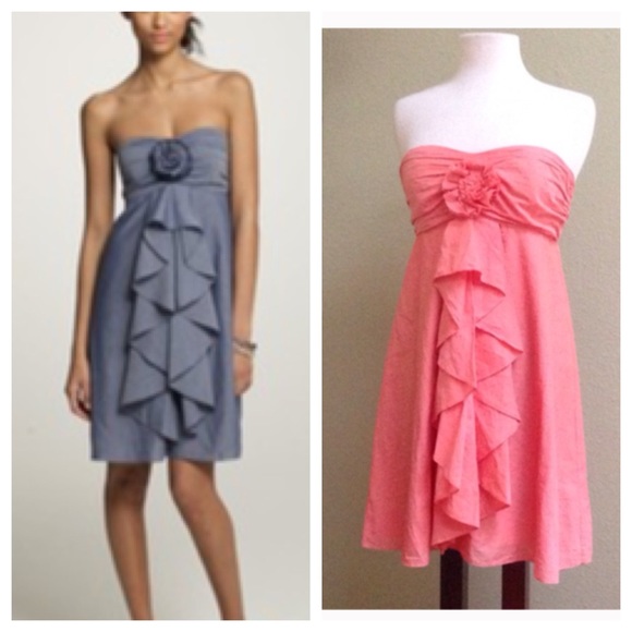 J. Crew Dresses & Skirts - J. Crew coral ruffle strapless dress