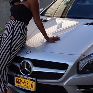 Black and white jumpsuit with open front