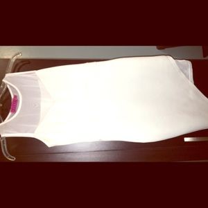 White asymmetrical mesh dress