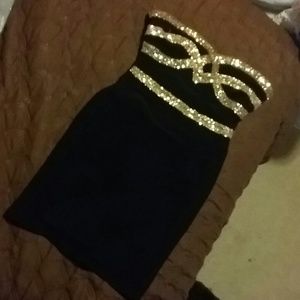 Black and gold dress