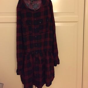Burgundy button dress