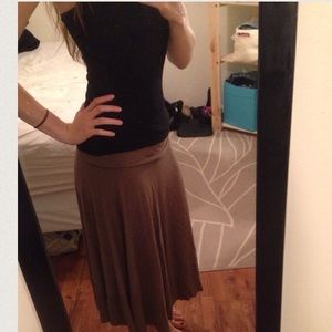 Express chocolate brown maxi skirt