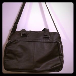 Men dark brown PU sport tote/ travel massager bag!