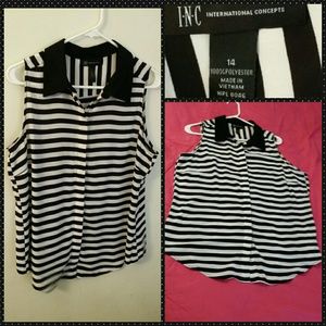 Black and white stripe shirt