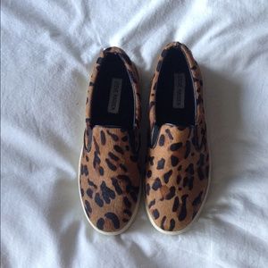 Steve Madden Leopard Print Faux Ponyhair Sneakers