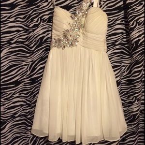 White short prom dress