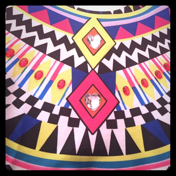 Tribal Print Chiffon Dress