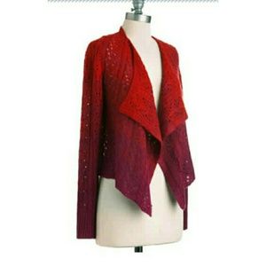 Ombre open front loose knit cardigan