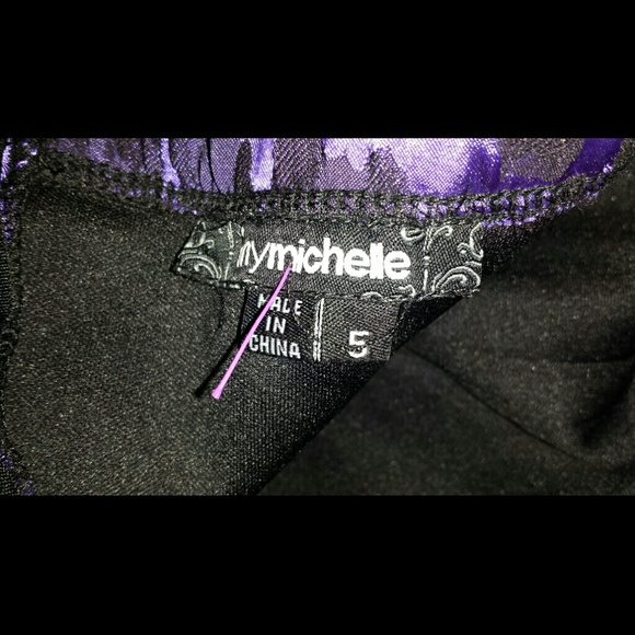 Poofy cheetah purple amd black short dress - Picture 2 of 3