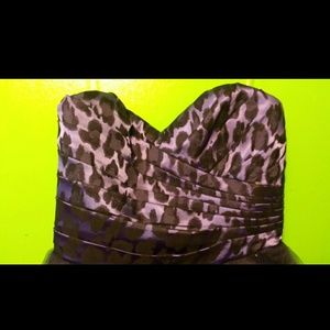 Poofy cheetah purple amd black short dress