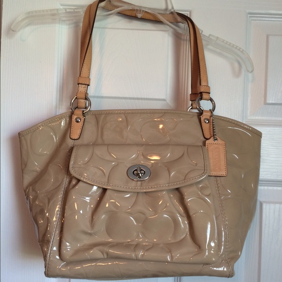 Coach "C" embossed patent leather purse