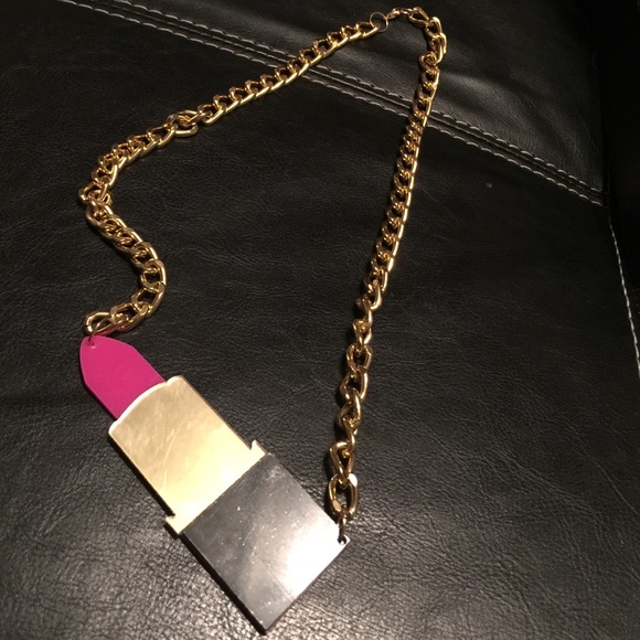 Bright Pink Lipstick Chain