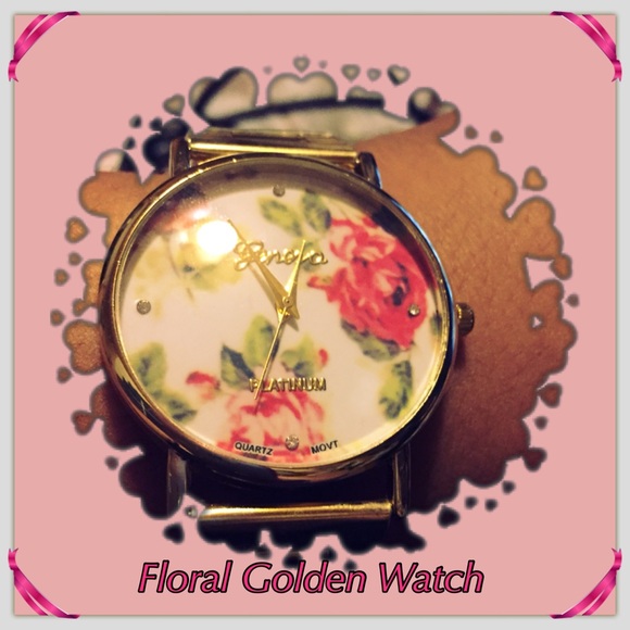 Floral Golden Watch