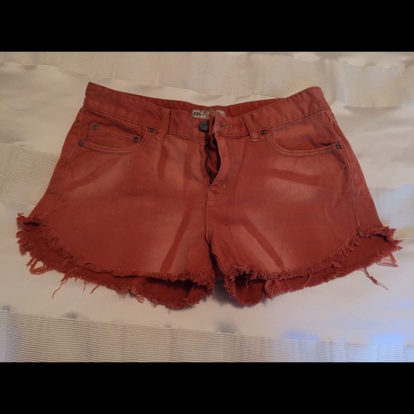 Free People orange jean short