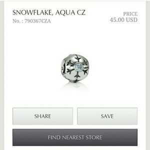 Pandora snowflake charm