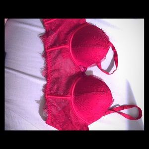 Red corset bra