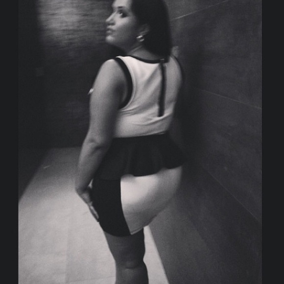 Black and White Peplum Dress