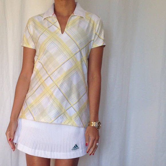 Plaid yellow golf shirt
