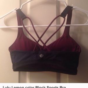 Lulu Lemon color Block Sports Bra