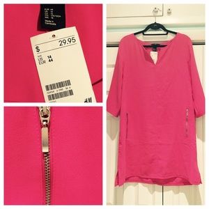 NWT H&M hot pink sheath dress
