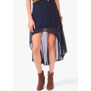 Navy Blue High low skirt
