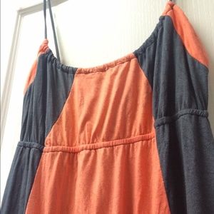 Coral & Grey colorblock sundress!