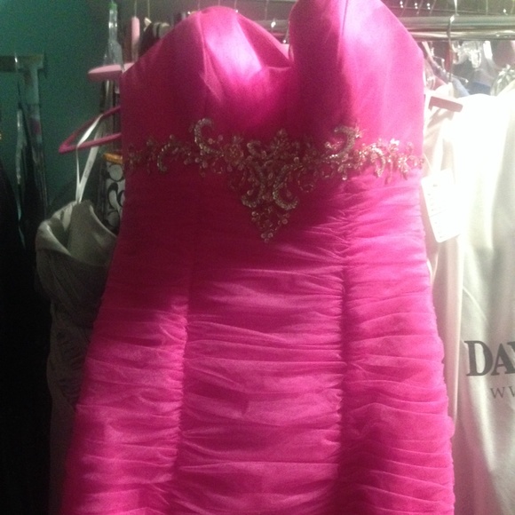 Fuschia tulle mermaid gown