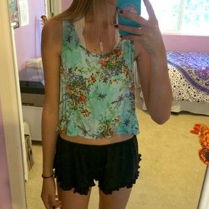 cropped floral tank