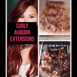 18" Wavy Auburn Clip-In Hair Extensions