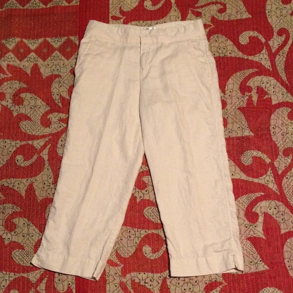 Natural linen Capri. Sz 10.