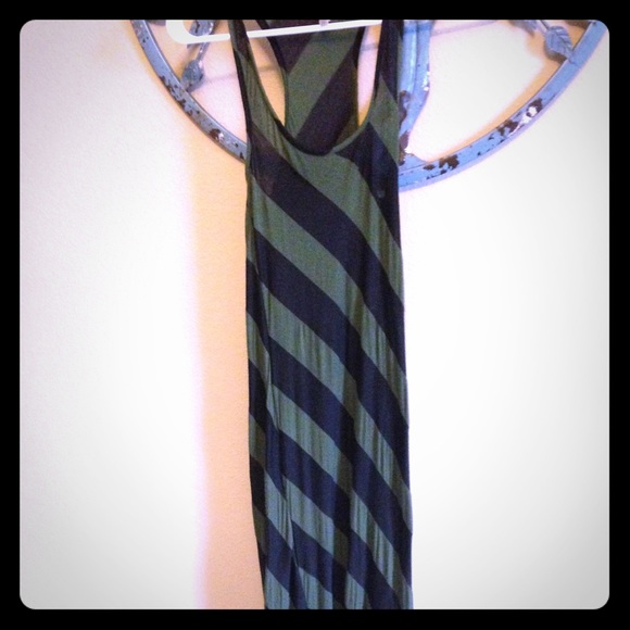 Black and Forest Green Maxi Dress