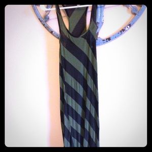 Black and Forest Green Maxi Dress