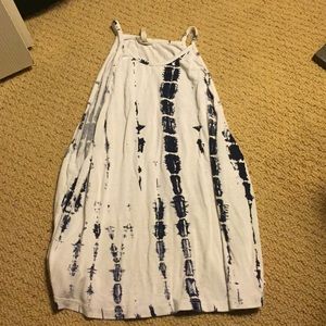 White and blue tie dye tank top
