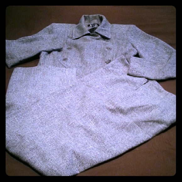 Black & white tweed pantsuit