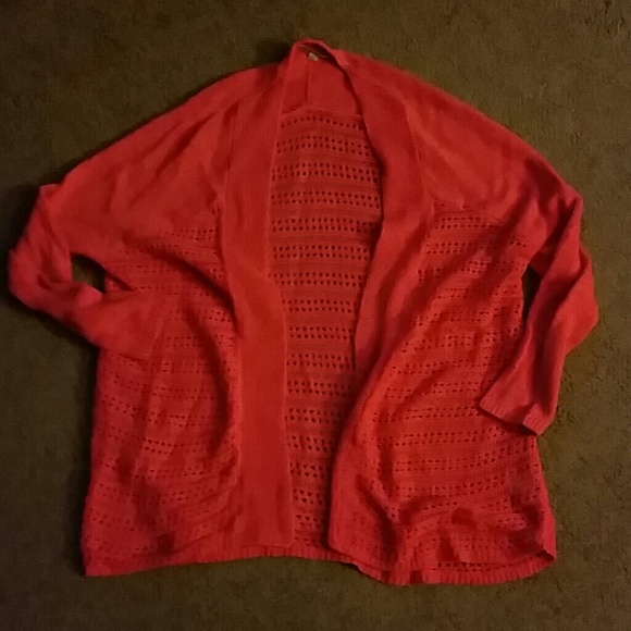 GAP tangerine linen/cotton blend cardigan sz XS