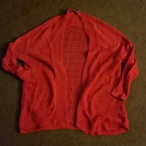 GAP tangerine linen/cotton blend cardigan sz XS