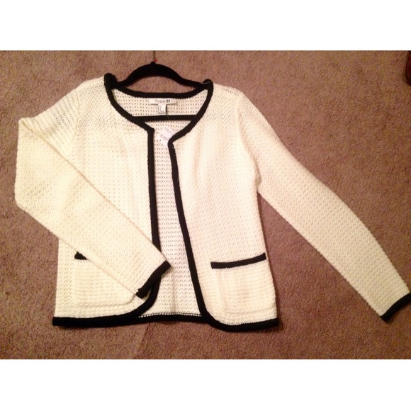 Forever 21 Cream and Black Cardigan.