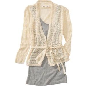 Cream pointelle cardigan from Old Navy