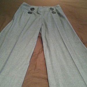 Gray wide leg dress pants