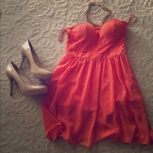 Orange Bustier Dress