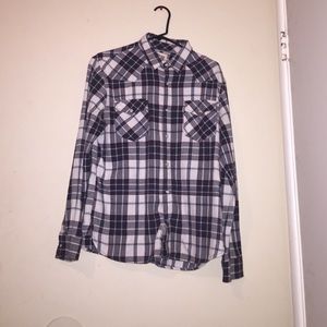 GREY AND RED PLAID TOP